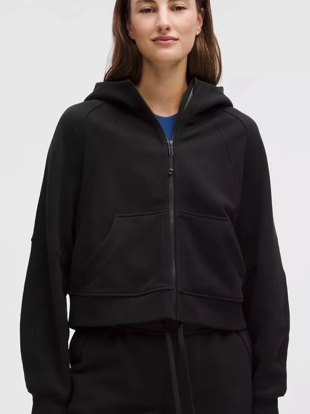 Lululemon Scuba Oversized Full Zip Hoodie Black M/L Light Cotton Fleece